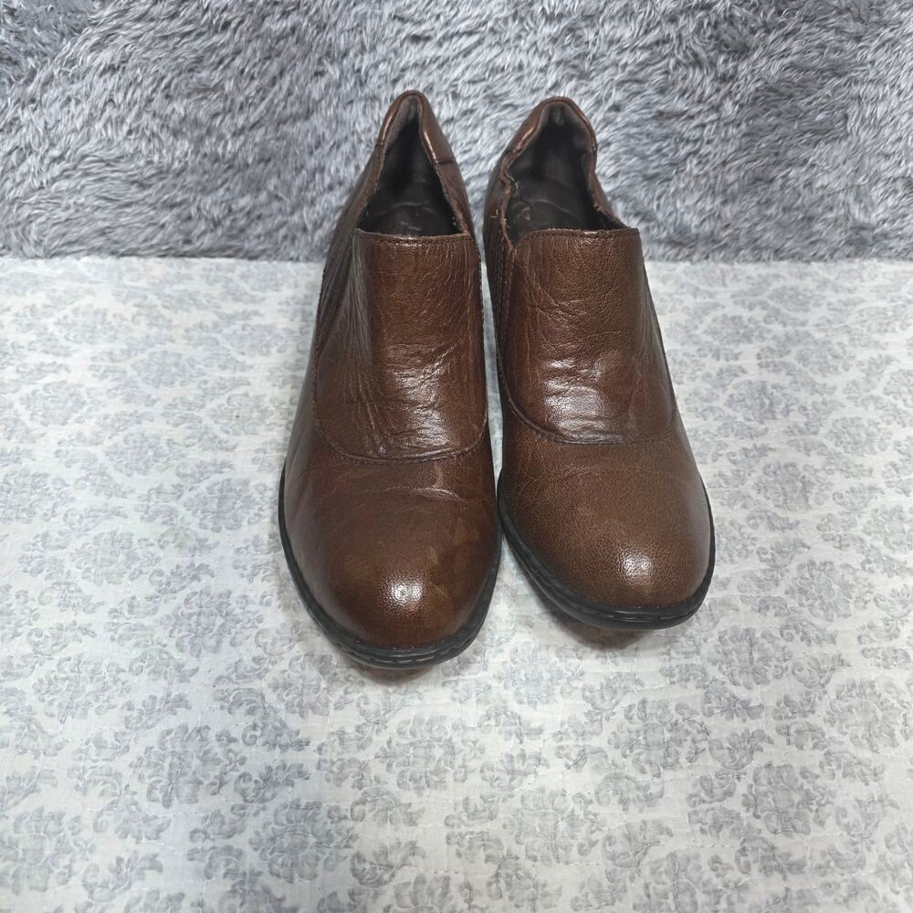 Born Rissa Brown Leather Heeled Short Ankle Boot Size 7.5 - Picture 2 of 7